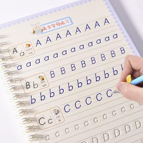 2021 Reusable Groove 26 English Letters Writing Calligraphy Copybook ​For Children Magic Book Calligraphy ​Exercises Beginners