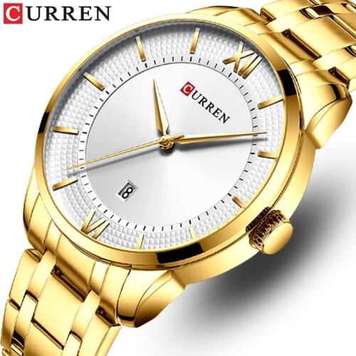 Top CURREN Men Watches Brand Luxury Quartz Fashion Mens Watch Waterproof Sports Wrist Watch Steel Simple Clock Relogio Masculino