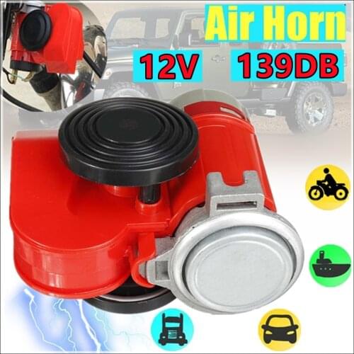Universal 12V 139DB Electric Loud Dual Tone Snail Air Horn Siren Waterproof Car Motorbike Truck Boat