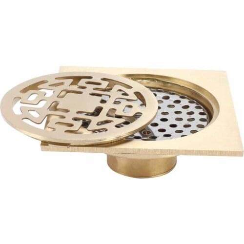 Floor Drain Thickened Panel and Floor Drain Base 3.9x3.9in Square Shower Drain for Bathrooms Balconies Hotels for Create a
