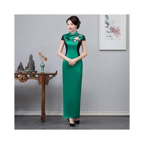 Oriental Womens Evening Cheongsam Wedding Party Dress Traditional Chinese Style Elegant Qipao Long Gowns Retro Vestido S-4XL