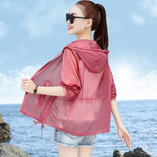 Women 2021 Summer Loose Casual Windbreaker Thin Jackets Female Fashion Sun Protection Clothing Top Sportswear Outerwear R177