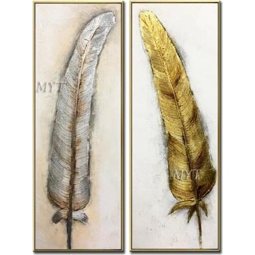 Gold And Silver Wings Abstract Oil Painting Modern Wall Art Living Room No Frame Picture Home Decoration Painting 100% Handmade