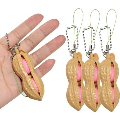 1/3/PC Fidget Toys Stress Relief Toys Press-a-Peanut Figet Toy Anti-Anxiety Toy Figet Toys Keychain Anti Stress Fidget Toy