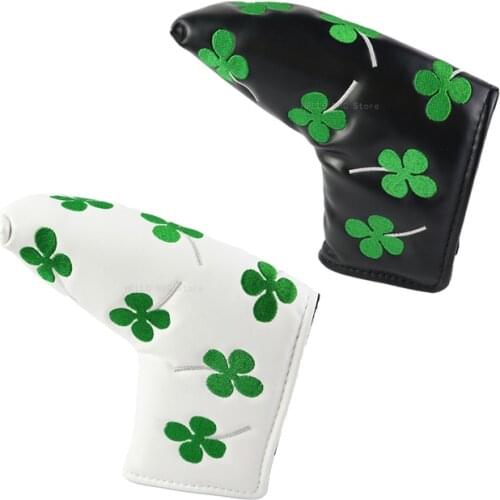 1Pcs Golf Clubs Headcover Blade Putter Four Leaf Clover Velcro Closure