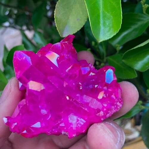 1pcs Rare beautiful red flame aura quartz crystal cluster specimen