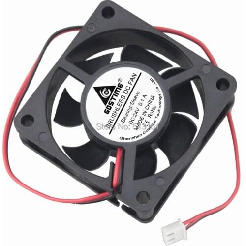 100pcs/lot Gdstime CPU Cooler 24V 2Pin 6cm 60mm 60x60x20mm DC Brushless Heatsink Cooling Exhaust Fan