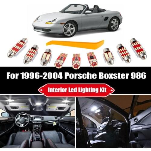 12pcs For 1996-2004 Porsche Boxster 986 White Canbus Error Free LED Interior Dome Map Light Package Kit Trunk License Plate Lamp