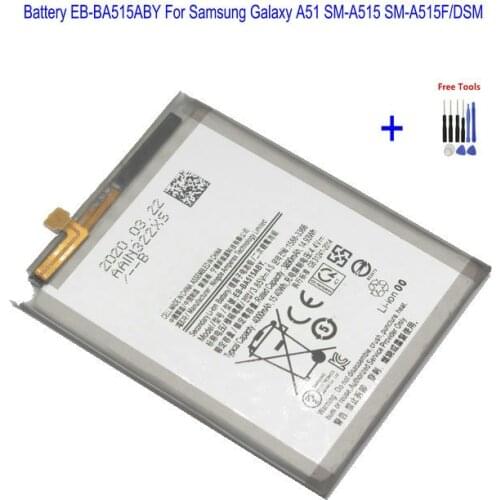 1x 4000mAh 15.40Wh Replacement Battery EB-BA515ABY For Samsung Galaxy A51 SM-A515 SM-A515F/DSM + Repair Tools kit