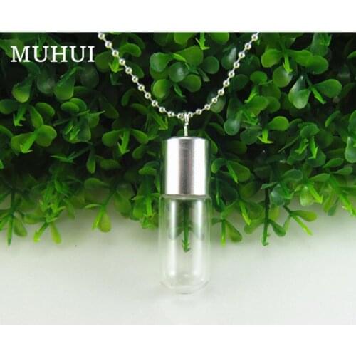 3ML 4.5CM Creative Glass Bottle Pendant Necklace Perfume, essential oil Keep Small Bottle Necklaces For Women Collares 19191