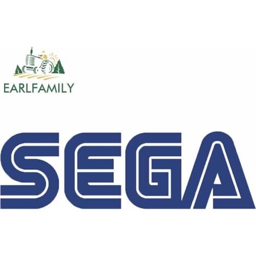EARLFAMILY 13cm Car Sticker for SEGA Letter Waterproof Vinyl Decals Bumper Laptop Trunk Creative Waterproof Creative Car Wrap