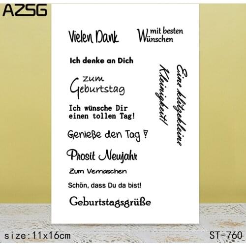 AZSG German Clear Stamps/Seals For scrapbooking DIY Card Making/Album Silicone Decoration crafts