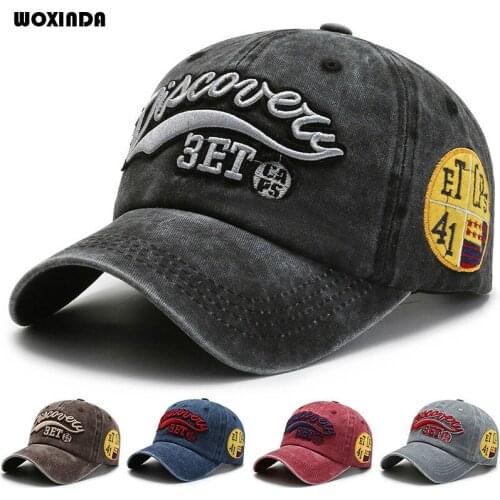 SpringAnd Summer New Baseball Cap Big Brim Dome Hat Washed Denim Letters Shade Men Women Boys Girls Hip -Hop