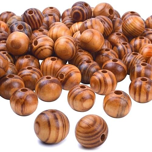 100pcs 16mm Natural Round Wooden Beads Loose Wood Spacer Bead Wooden Balls Handmade Accessories for DIY Jewelry Making Wholesale