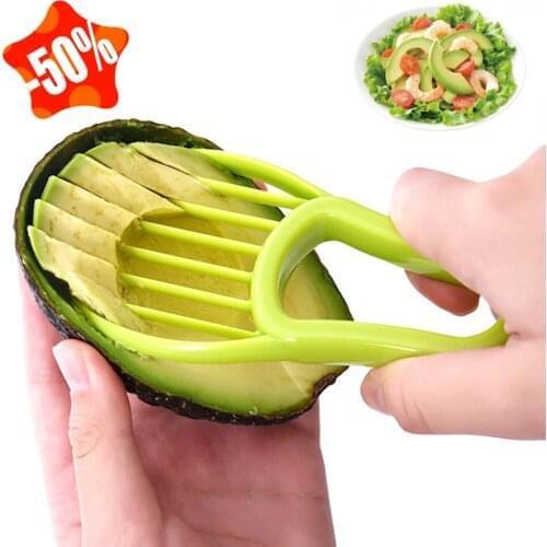 C5 3-in-1 Avocado Slicer Shea Butter Fruit Peeler Cutter Pulp Separator Plastic Knife Kitchen Vegetable Tools Home Accessory