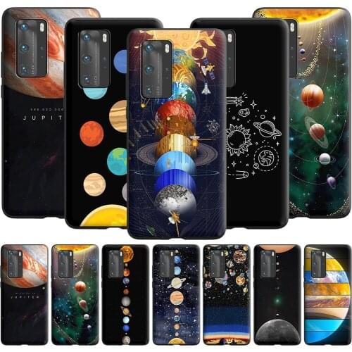 Space Solar System Earth Mars Case for Huawei P10 Lite P20 P30 P Smart 2021 Z P40 Pro