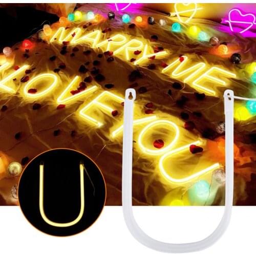 Decorative Neon Light Letter Shape LED Lamp Wedding Decor Decoration for Wedding Proposal Party Home