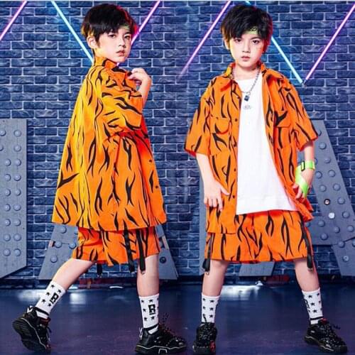 Kids Competition Hip Hop Clothing Oversized Shirt Top Short Sleeve Streetwear Casual Shorts For Girls Boys Dance Costume Clothes