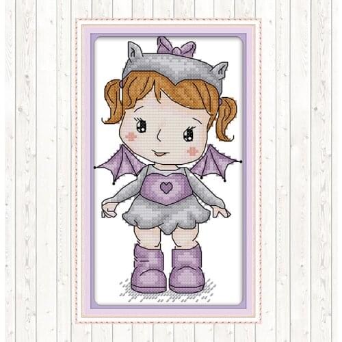 Girl DIY Crafts 14ct 11ct Count Print Canvas Cross Stitch Package Embroidery Kits Needlework Embroidery Patterns Wall Home Decor