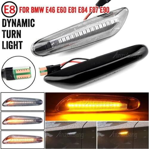 Dynamic Flowing LED Turn Signal Side Marker Light Blinker Lamp For BMW E90 E91 E92 E93 E60 E87 E82 E46