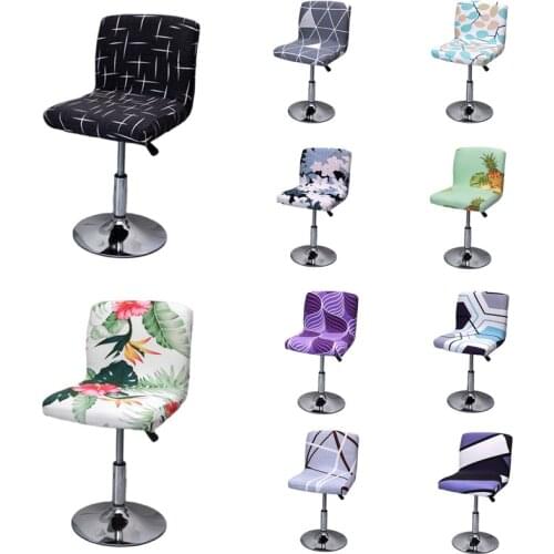 Elastic Chair Cover For Bar Stool Short Back Dining Room Chair Slipcover Spandex Stretch Case Banquet Wedding Decoration Cover
