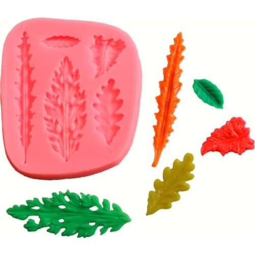 Newest Diy Tree Leaf Press Molding Foil Mold Silicone Mold Cake Decor Fondant Cake 3D Leaves Silicone Mould