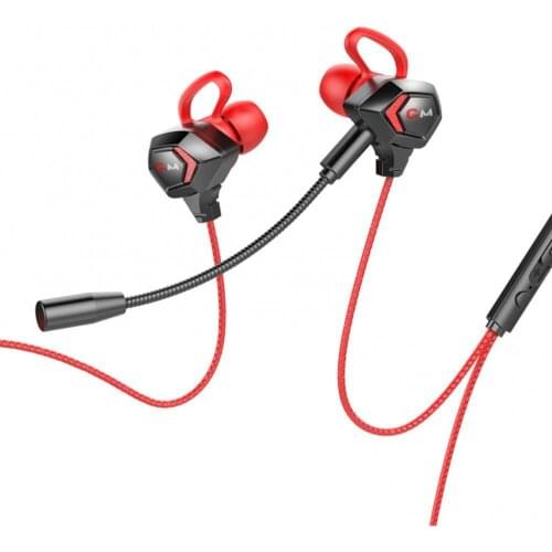 G28 L Shaped 3.5mm Noise Reduction High Quality Sound Wired Dynamic Dual Moving Coil Gaming Earphone for Phone/PC