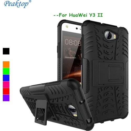 Huawei Y3 II Case Y3II Cover ShockProof TPU + Plastic Armor WolfRule Phone Case For Huawei Y3 II Case Y3 2 Lua-L21 kickstand