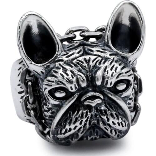 925 STERLING SOLID SILVER MEN DOGL PUNK Ring Rings Fashion Jewelry A2866