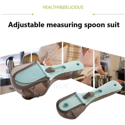 Kitchen tools plastic scale measuring spoon adjustable measuring spoon set baking tools measuring spoon 2 sets