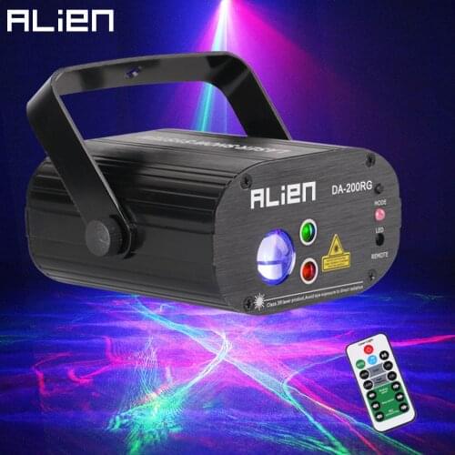 ALIEN Remote RG Aurora Laser Projector With RGB LED Water Wave Party Dance DJ Disco Holiday Bar Christmas Stage Lighting Effect