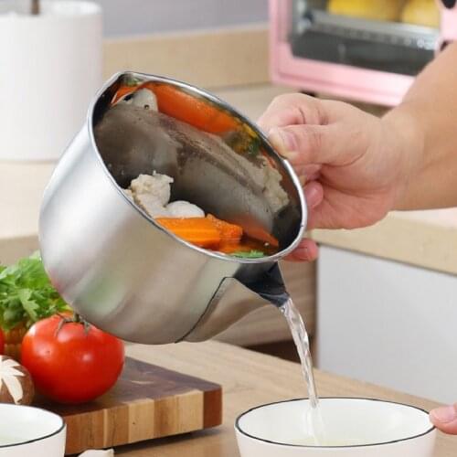 304 Stainless Steel Oil Filter Cup Grease Clear Soup Separator Confinement Oil Grease Soup Pot Soup Pot Home Kitchen Accessories