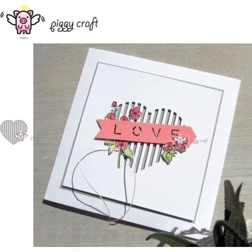 Piggy Craft metal cutting dies cut die mold Heart card background Scrapbook paper craft knife mould blade punch stencils dies