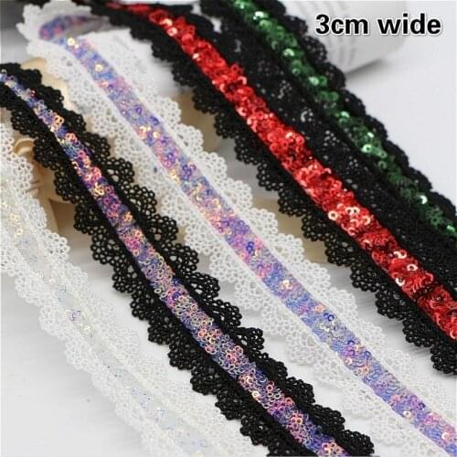 Fashion Water Soluble Embroidery Lace Sequin Ribbon DIY High-end Hat Bag Wedding Cheongsam Dress Skirt Clothes Fabric Decoration