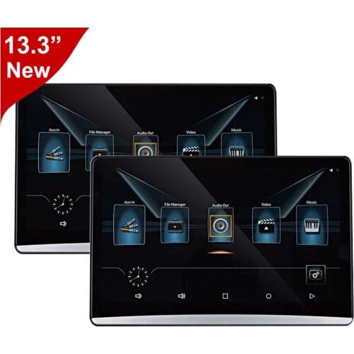 Best Car Headrest Monitor 13.3" IPS Android 9.0 RAM 2G/16GB 4K HD 1080P Video Player WIFI BT USB SD HDMI FM MP5 Video Player APP