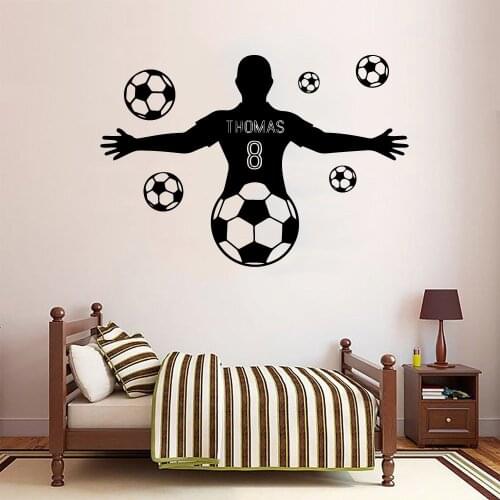 Cartoon football Home Decorations Pvc Decal Kids Room Nature Decor Wall Art Decal
