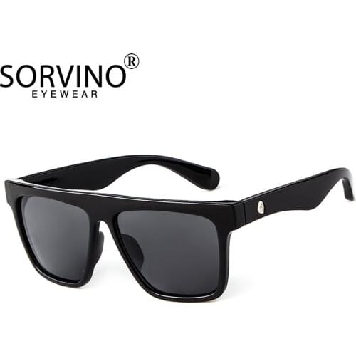 SORVINO Mens Mirror Square Sunglasses Luxury Brand Designer Retro Skull Flat Top Men Sun Glasses Fashion Blue Yellow Shades SP84