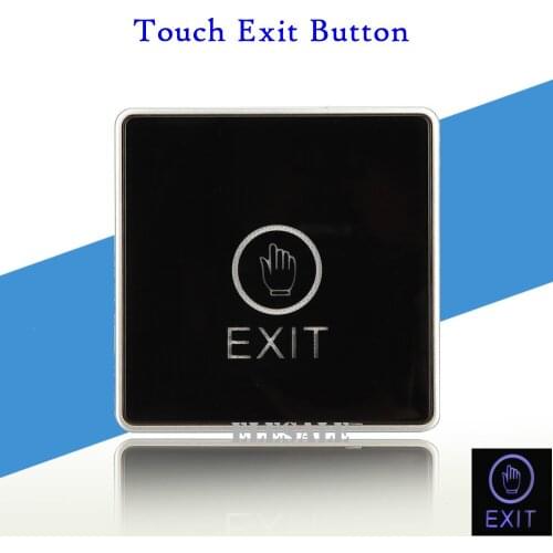 New Push Exit Touch Button With Blue Backlight NO NC COM Output Door Release Switch For RFID Access Control System