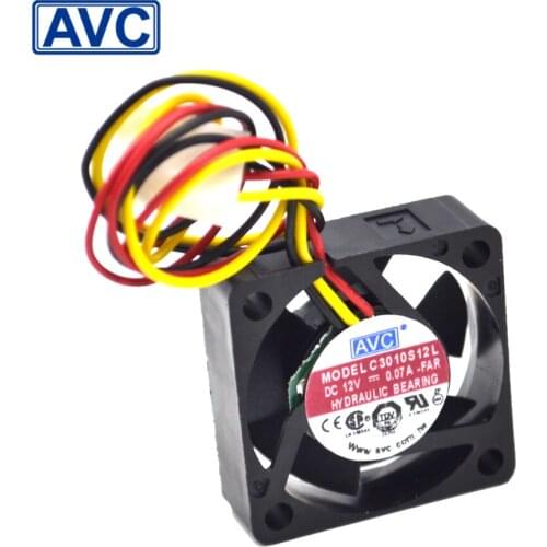 Original AVC New original C3010S12L 12V 0.07A 30x30x10mm 3010 3cm 30mm ultra quiet hard drive cooling fan