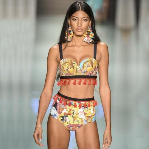 PREETEE 2018 Hot Bikini Sets Padded Bikini Brazilian Floral Print Bain Sexy Push Up Swimwear Women Swimsuit High Waist Swimwear