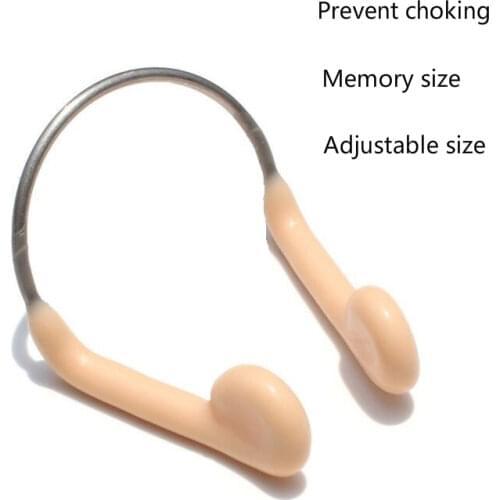 Durable No-Skid Soft Silicone Steel Wire Nose Clip for Swimming Diving Water Sports Nose Clip Skin Color Swimming Accessories