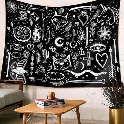 Psychedelic Carpet Moon Ethnic Wall Hanging Tapestry Mandala India Sofa Cover Wall Blanket Mural Dorm Decorative Wall Tapestries