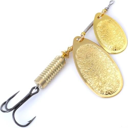 FISH KING 20g Double Spinner Bait Long Cast Fishing Lure Fishing Tackle Artificial Spoon Slice Metal Lures for Pike Fishing