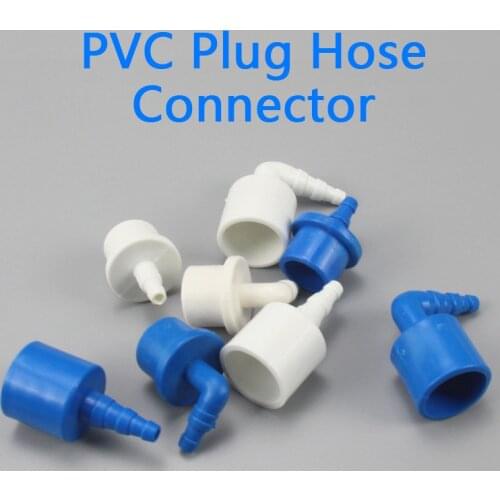 PVC Plug Hose Connector Quick Connector Hard Tube Plastic Pagodas Joint Pvc Pipe Adapter For Garden Irrigation 1 Pcs
