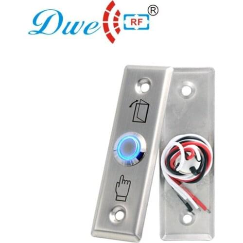 DWE CC RF control access steel exit button with blue color led light 12V with no nc com