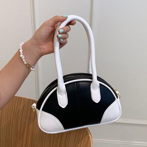 Fashion Stitching Color Armpit Bags For Women 2021 Summer New Ladies Shoulder Crossbody Bag Brand Designer Trendy Handbags Purse