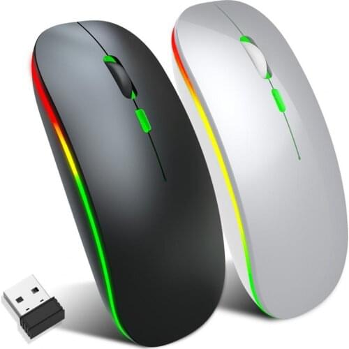 LED Bluetooth Silent Wireless Mouse Gaming Mouse Gamer Ergonomic Optical Noiseless Wireles RGB Light Mice for PC Laptop Computer