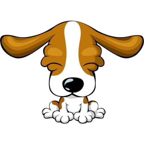 Dog Reflective Beagle Long Ears Lovely Cartoon Car Stickers Creative Decals for Windshield Auto Tuning Styling Waterproof PVC