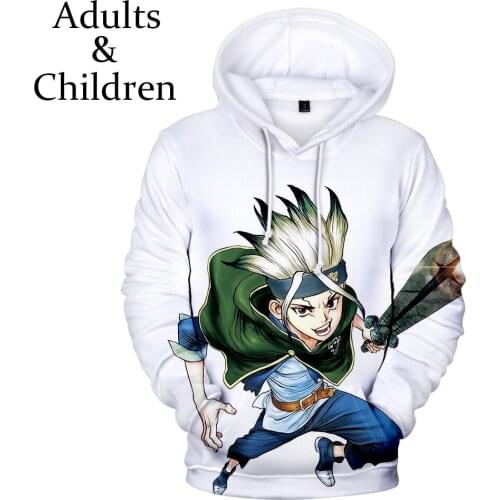 Personality dr.stone 3D Hoodies Men Women Comic Kids Hoody Fashion Harajuku Hip Hop Autumn winter Casual boy girl outswear Tops