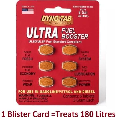 DynoTab ULTRA Fuel Booster 6-tab for Petrol & Diesel Clean Carbon、Fuel System Maximizes Power Increase Fuel Economy Reduce Wear